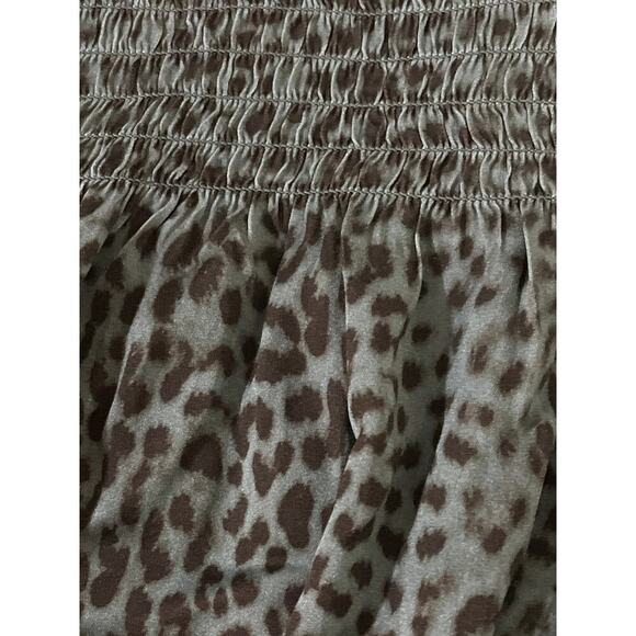 J.Jill Womens Animal Print Teal Smocked Long Sleeve Blouse Size Large - Picture 10 of 11